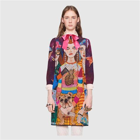 gucci unskilled worker silk dress